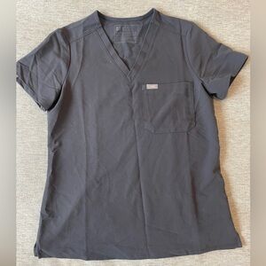 Figs Charcoal V-Neck Short Sleeve Tee